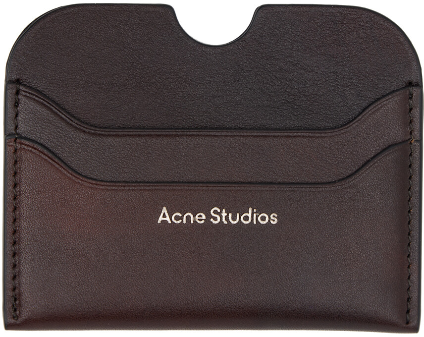 

Визитница из коричневой кожи Acne Studios, темно-коричневый