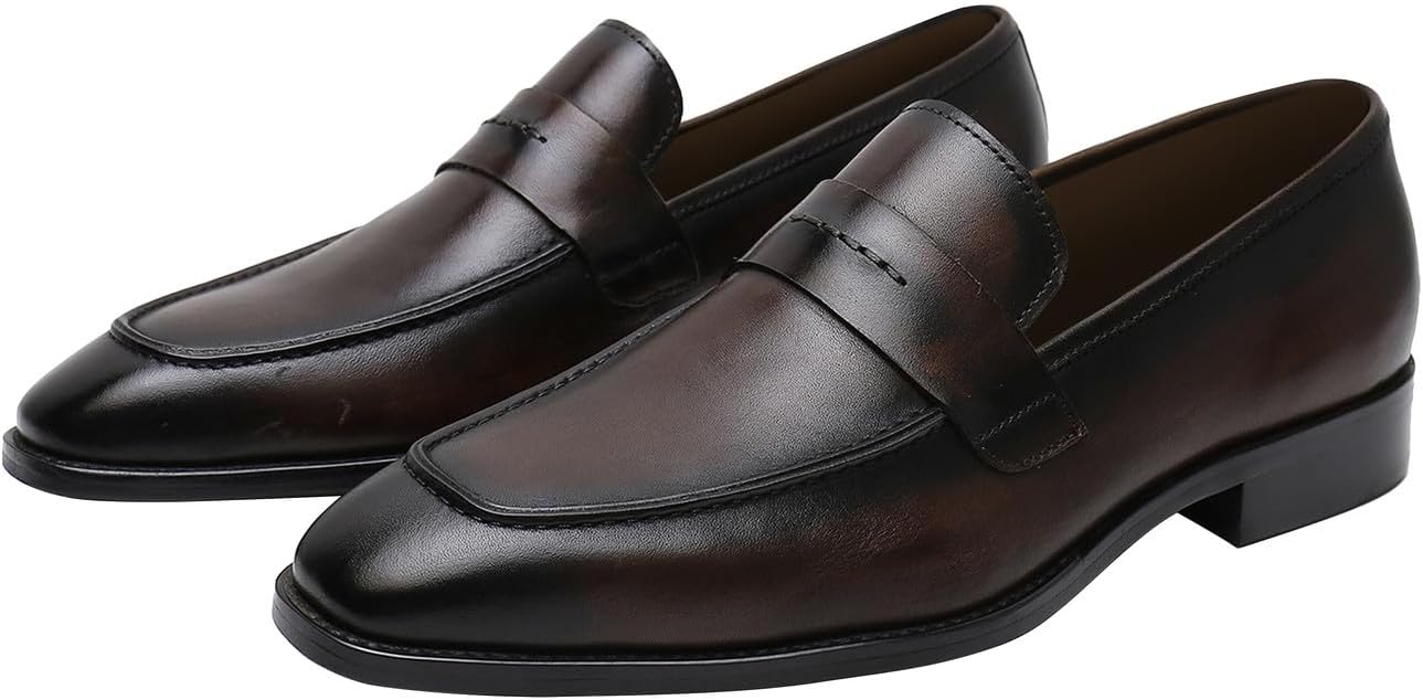 

Мужские лоферы Penny Slip-On, формальная обувь, модная современная, из натуральной кожи, для костюмов, свадьбы, бизнеса, мокасины, обувь для смокинга Santimon, Coffee