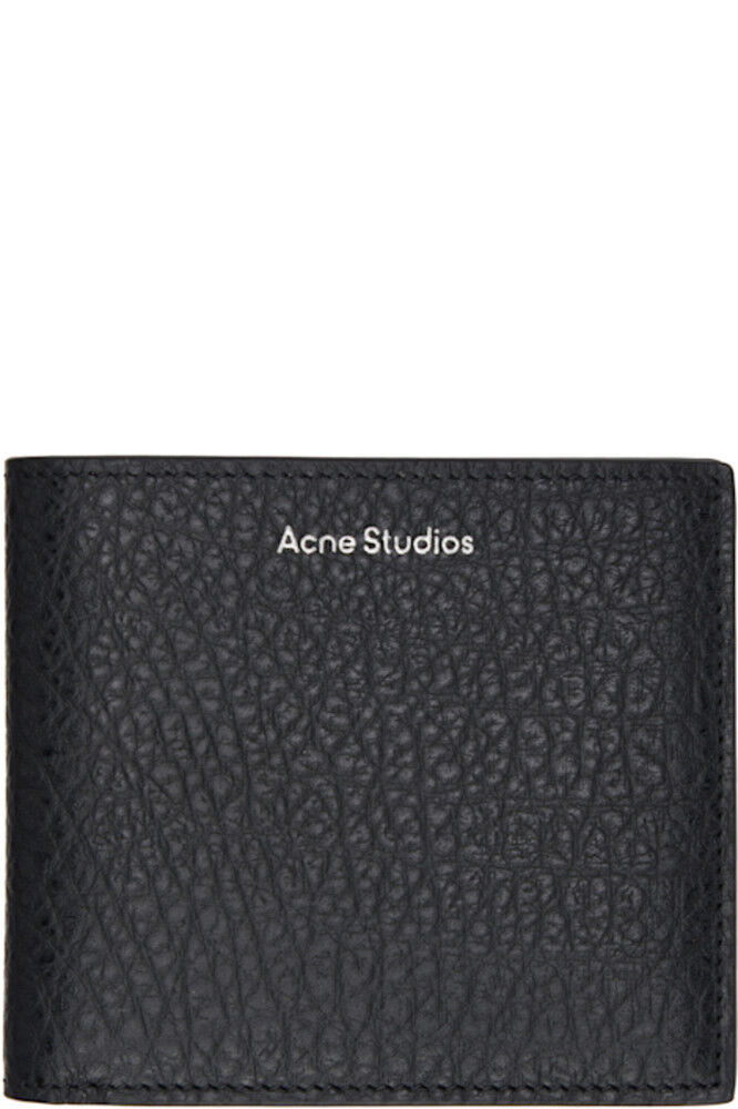 

Черный складной кожаный кошелек Acne Studios