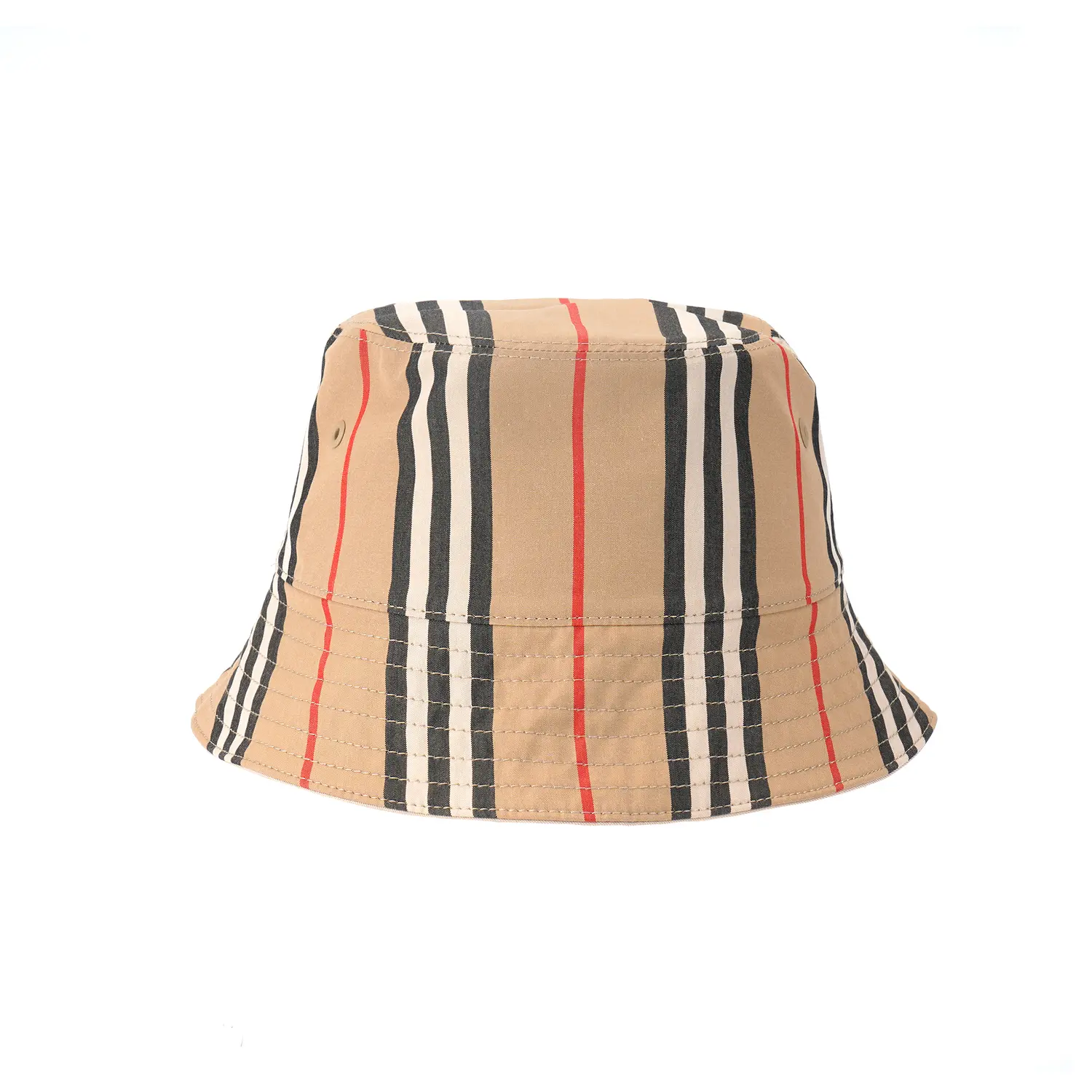 

Burberry Реверсивная полосатая шляпа-ведро с принтом, Archive Beige/Soft Tawny