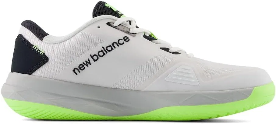 Мужские теннисные кроссовки New Balance FuelCell 796 V4, White Bleached Lime Green Black — фото 2