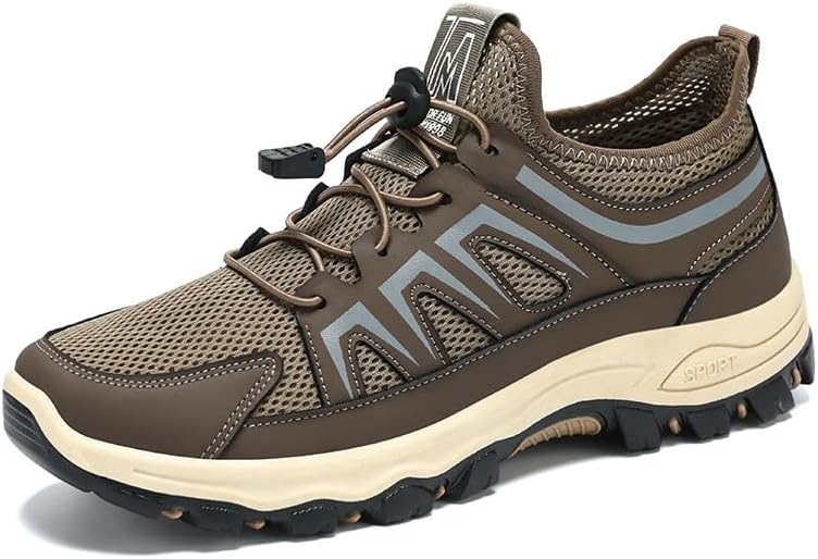 

Мужские спортивные беговые кроссовки с дышащей мягкой подошвой для походов на свежем воздухе, удобные кроссовки с толстой противоскользящей подошвой для прогулок по тропе Qacksv, хаки