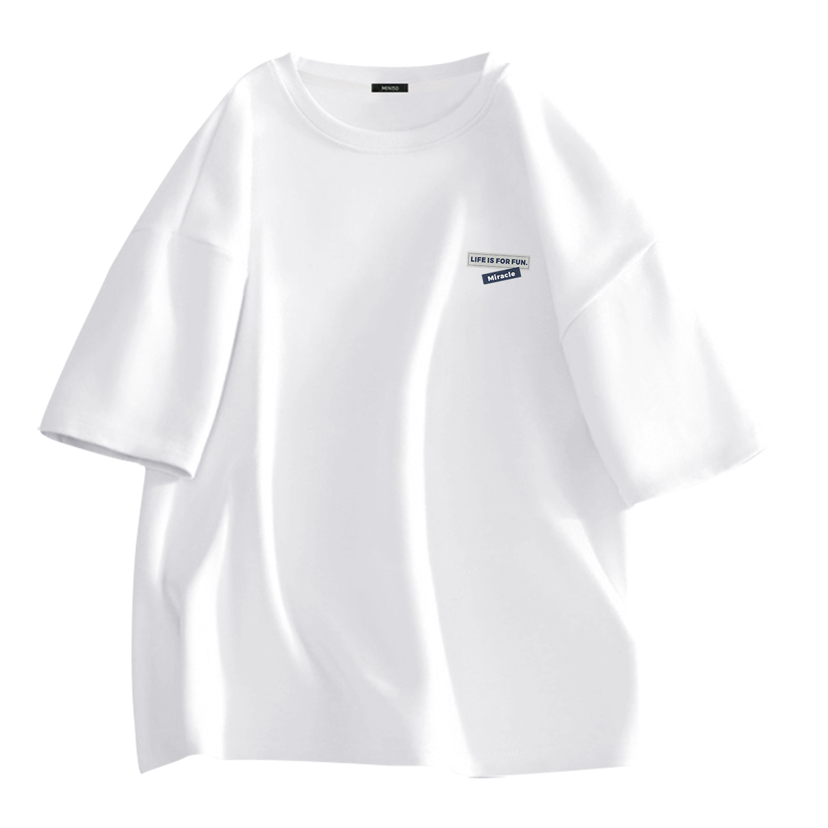 

Футболка унисекс MINISO, Glacier Blue (Blue Gray Label Chest Logo)