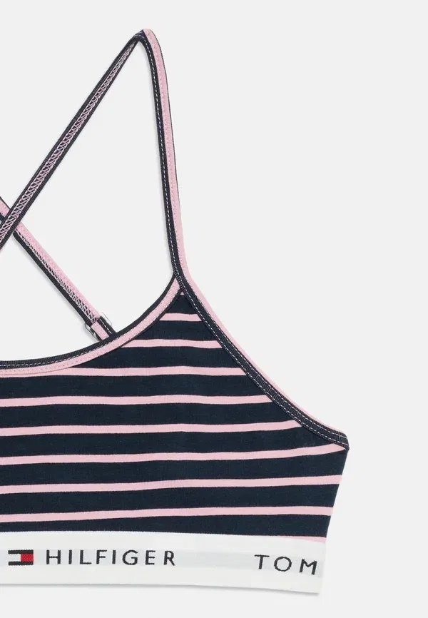 Топ-бралетт Tommy Hilfiger 2 pack signature repeat logo underband bralettes underwired bra, розовый/бретон — фото 4
