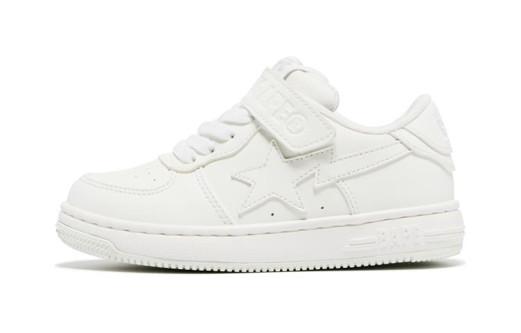 

A BATHING APE Детские кроссовки для скейтбординга STA Low Top, белые, для детей от 3 до 7 лет