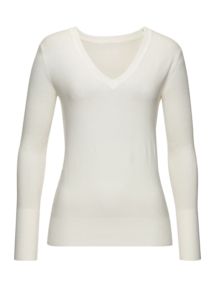 

Свитер с V-образным вырезом кремового цвета Vivance