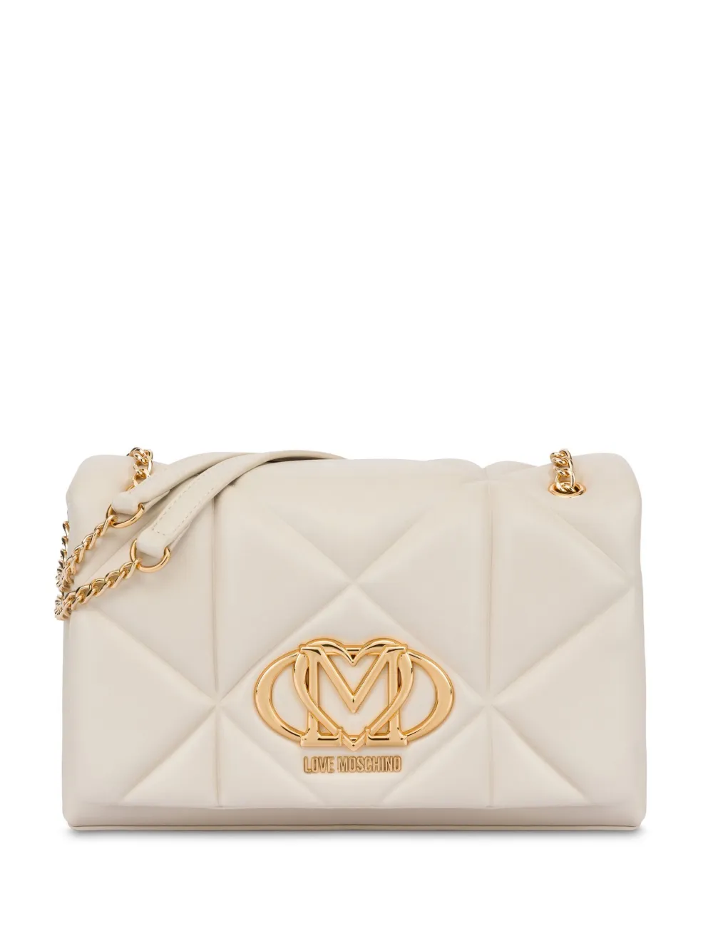 

Стеганая сумка через плечо с логотипом Love Moschino, белый