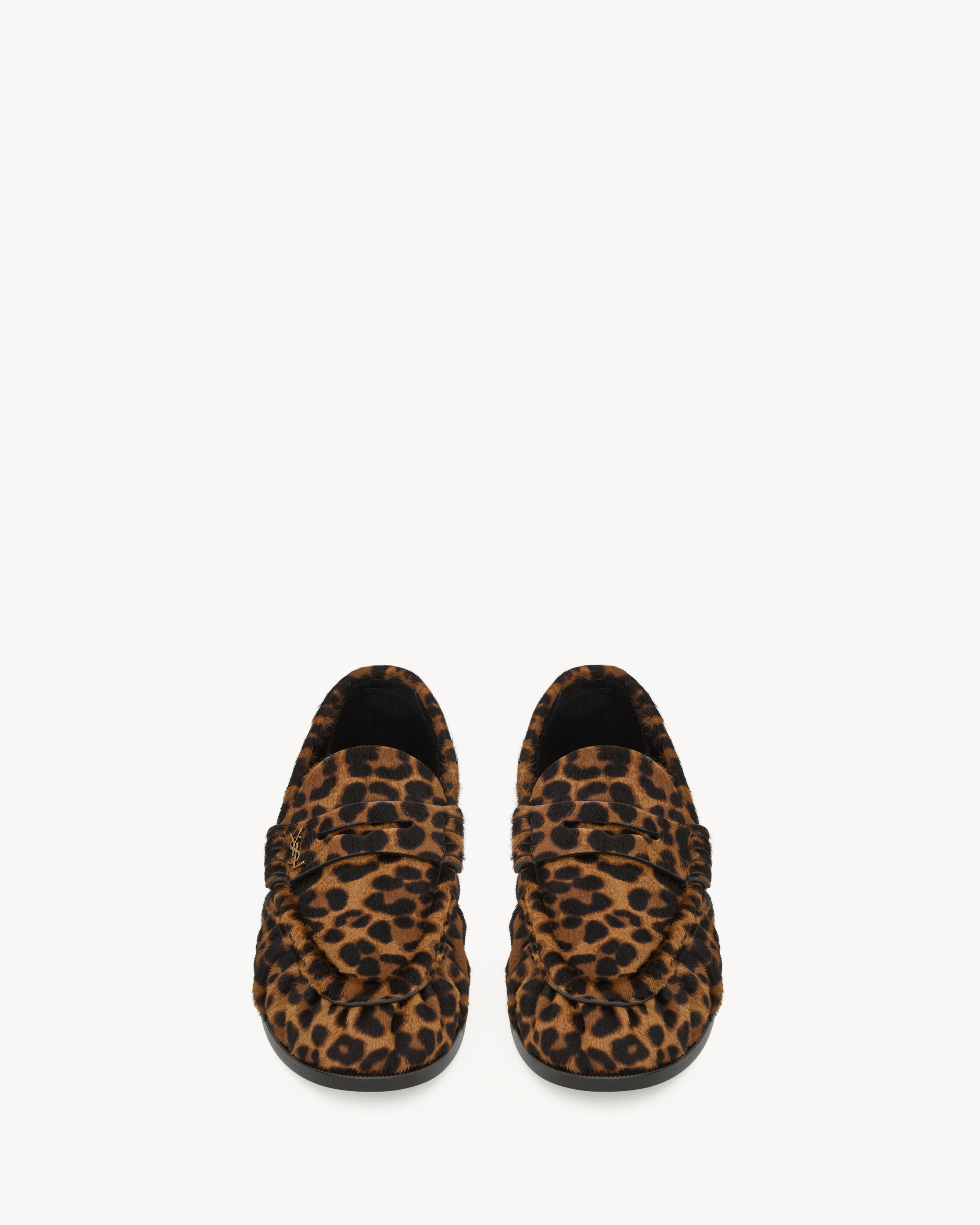 Лоферы из мягкой кожи пони Saint Laurent, коричневый