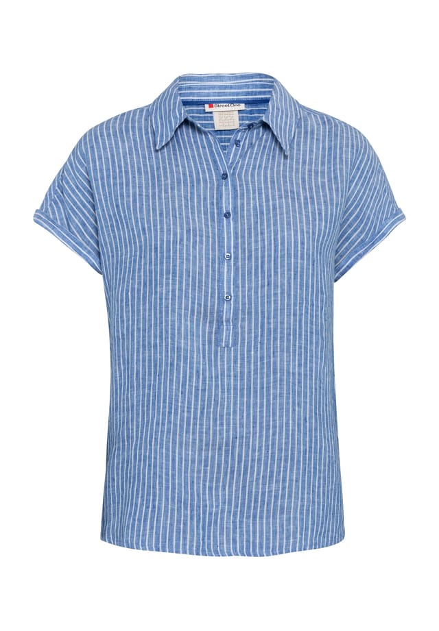 

Льняная блузка с разрезами по бокам Street One, цвет 26266 serenity bl