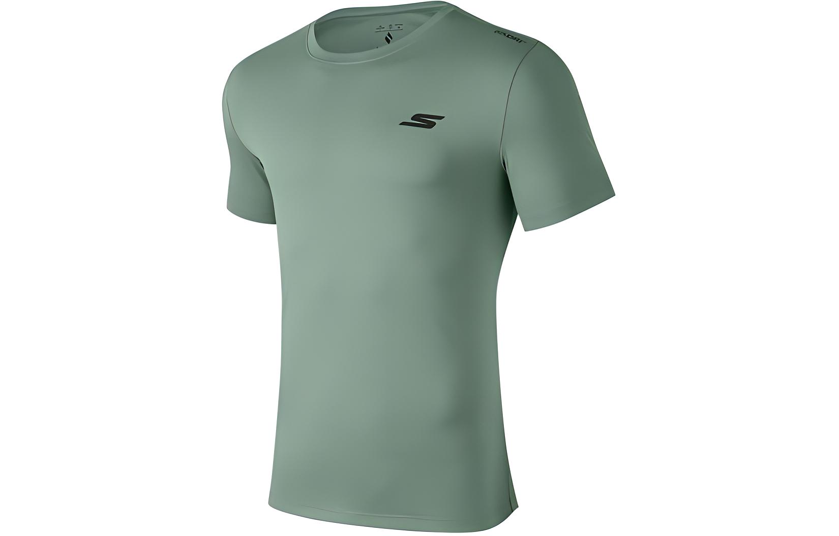 

Беговая футболка для мужчин Umber Green Skechers, коричневый/зеленый