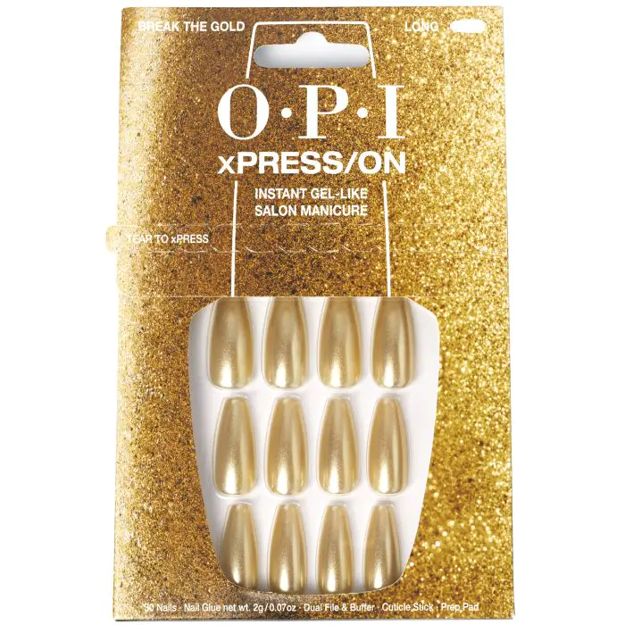 

Накладные ногти xpress/on uñas postizas Opi, цвет break the gold