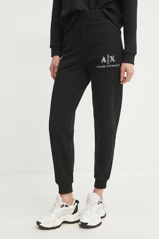 

Хлопковые спортивные брюки Armani Exchange, черный