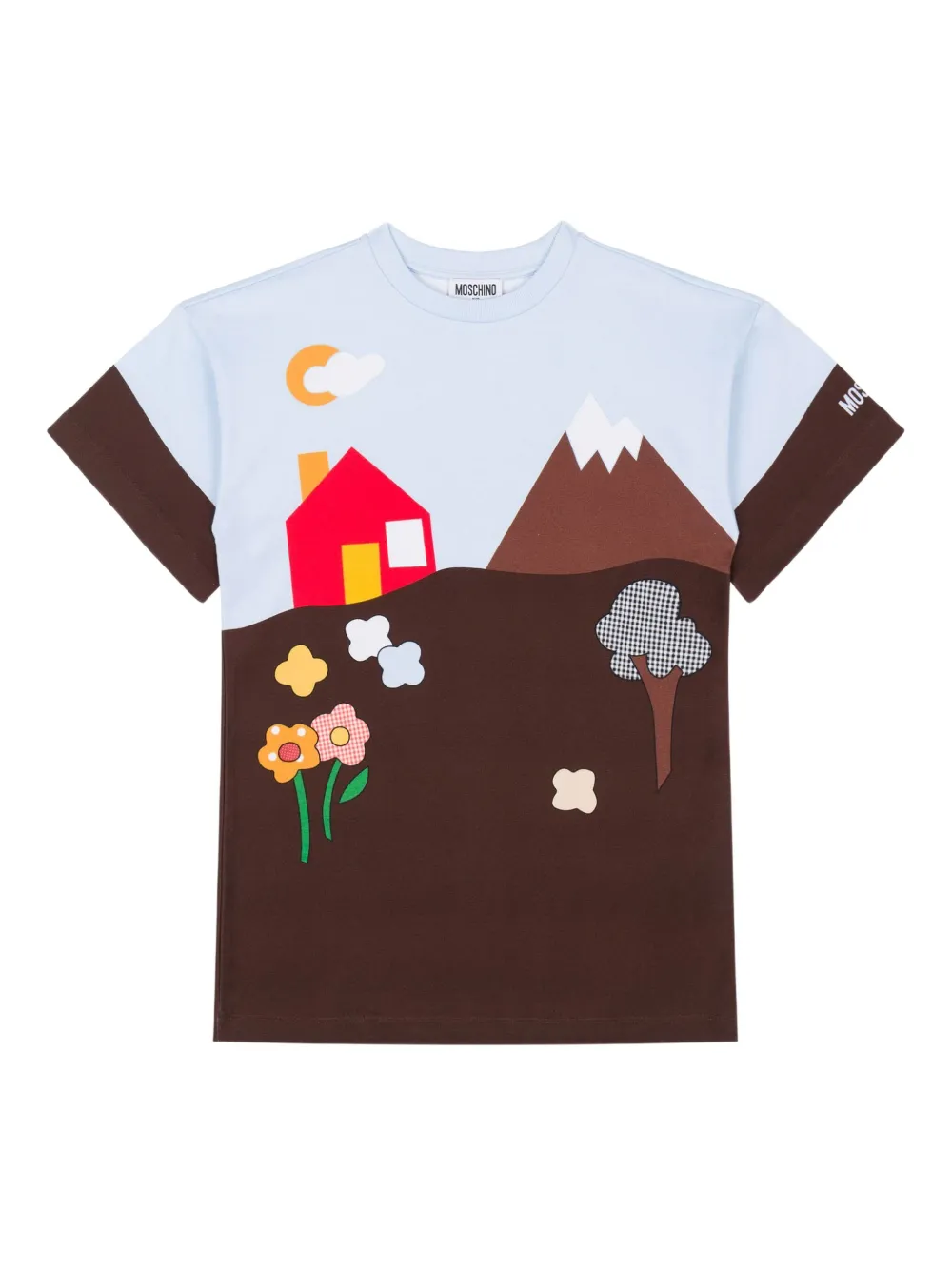 

Платье-футболка в стиле колор-блок Moschino Kids