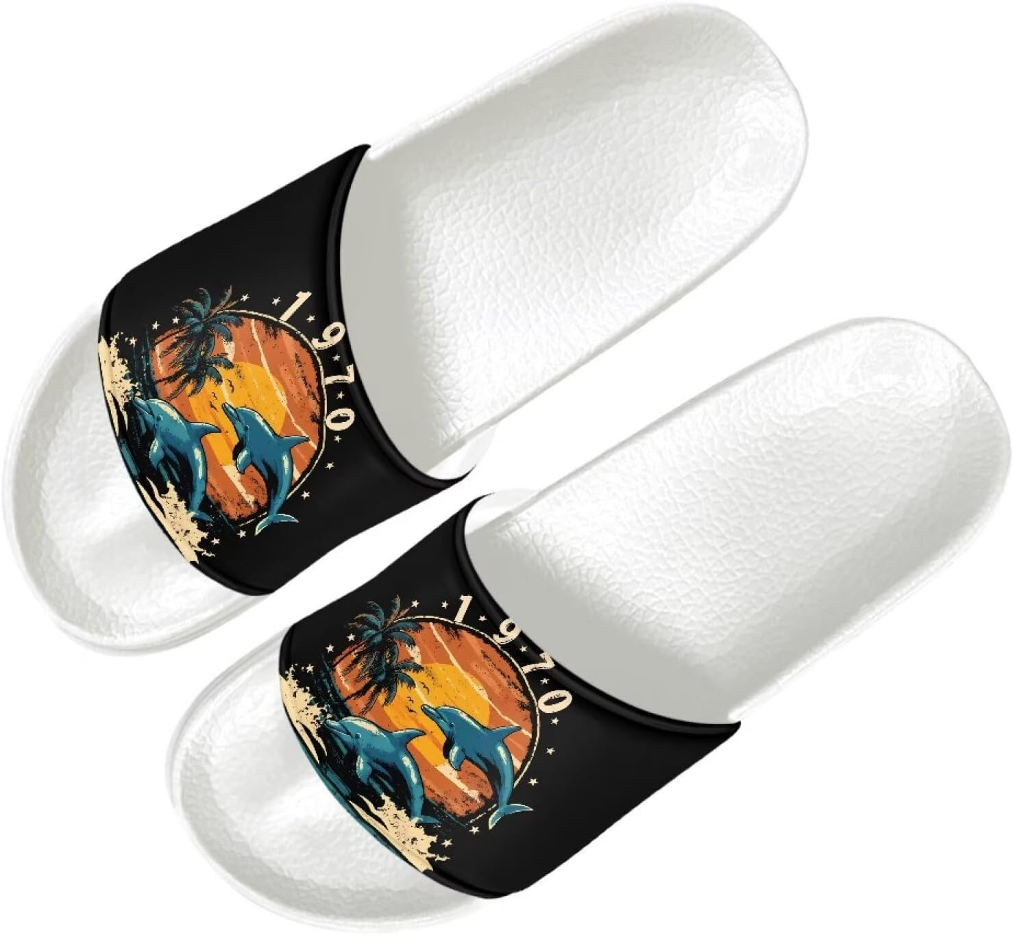 

Мужские шлепанцы Quxjehoe, быстросохнущие для душа, противоскользящие, легкие, модные летние сандалии, размеры США 5-14, Dolphin