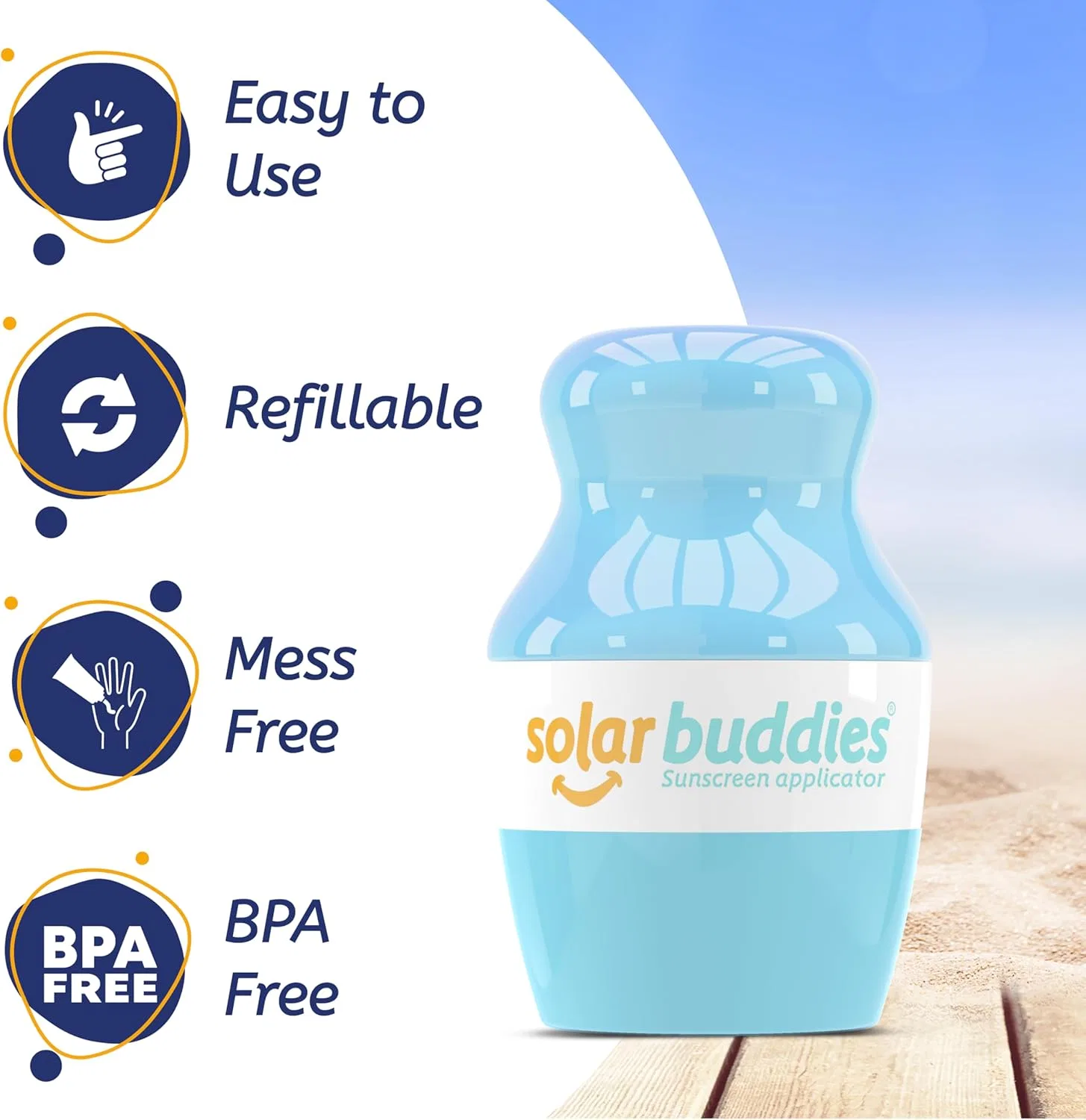 Солнцезащитный аппликатор Solar Buddies дуо полный синий и розовый, 3.2 унции — фото 3