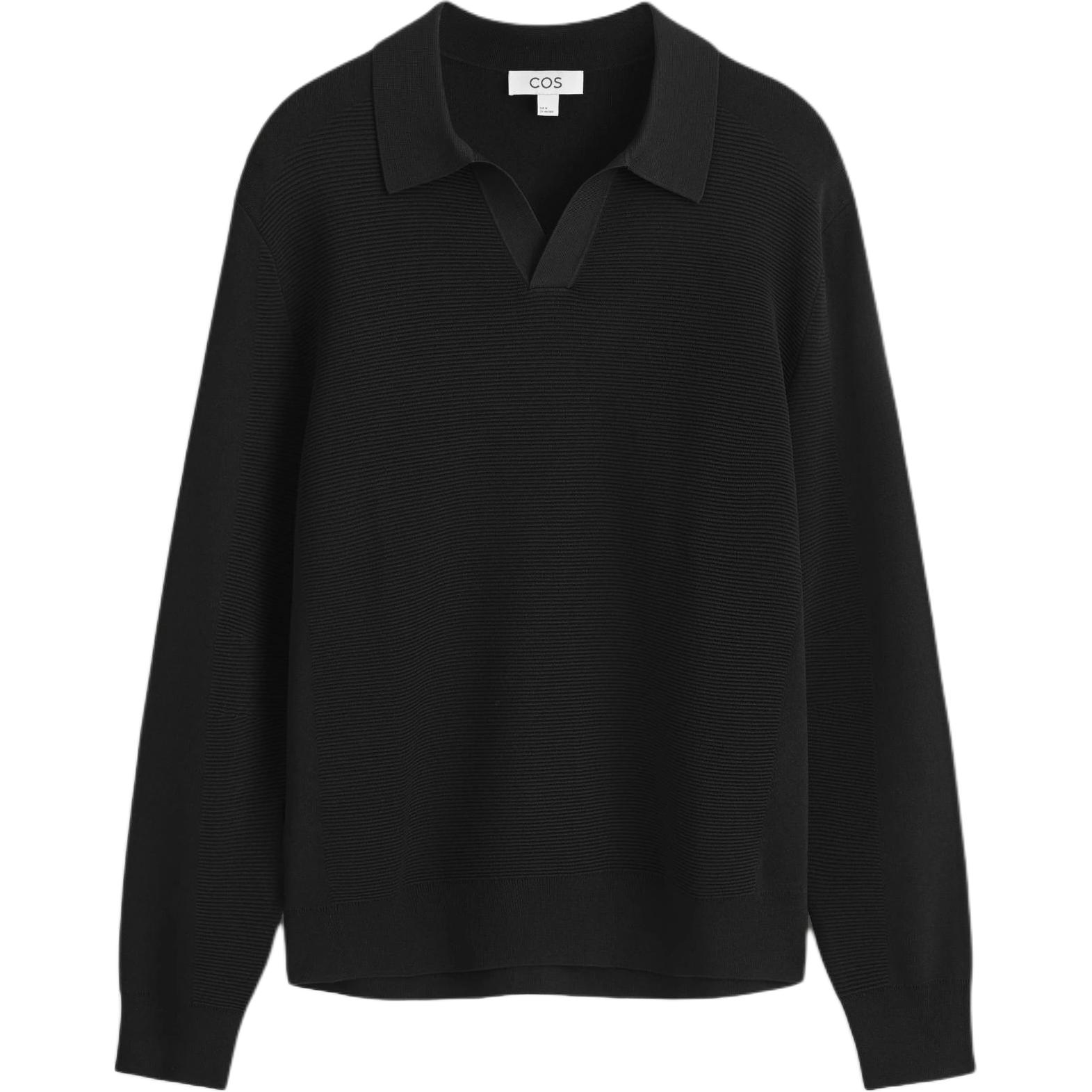 

COS Трикотажный свитер мужской черный