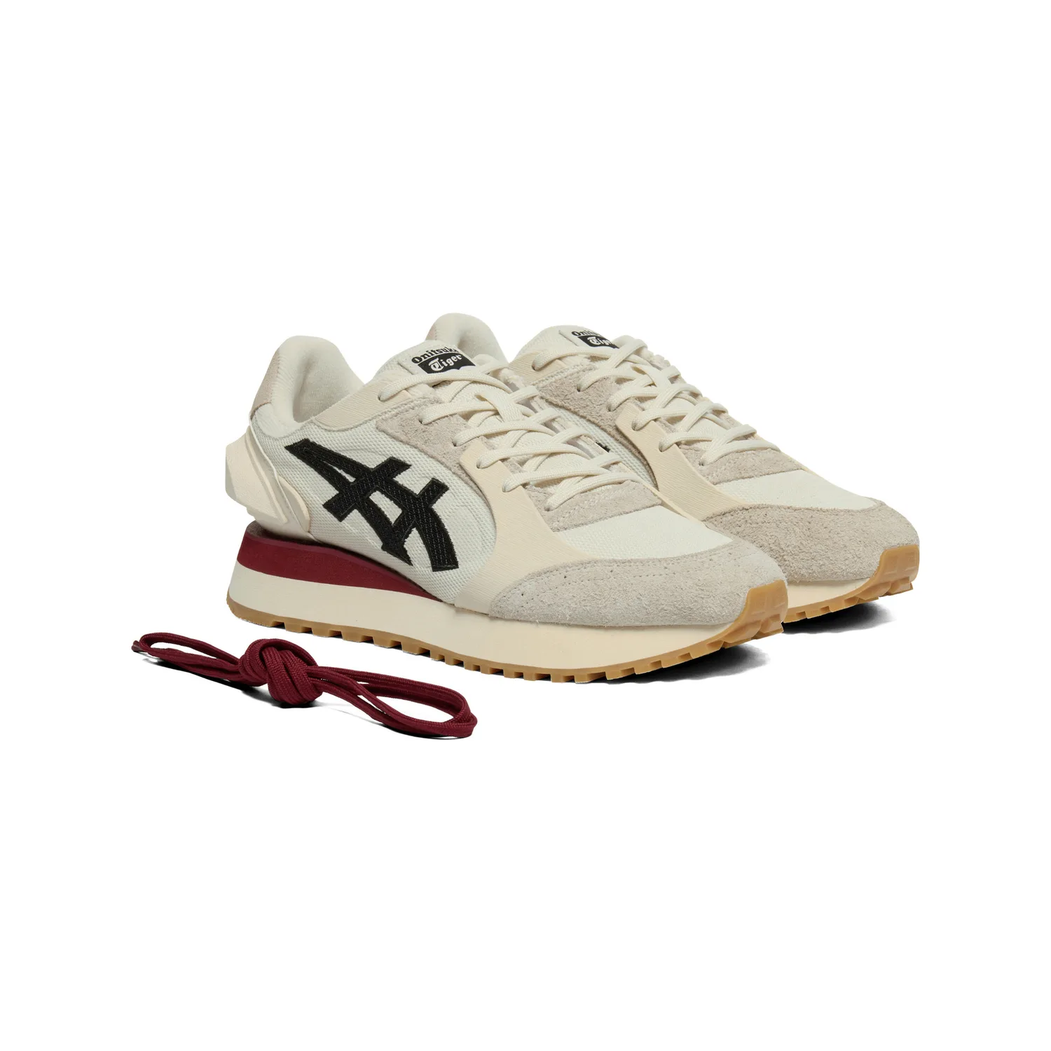 Onitsuka Tiger Moage Co Textile, Split Cow Leather Casual Shoes Unisex Beige/Black — фото 4