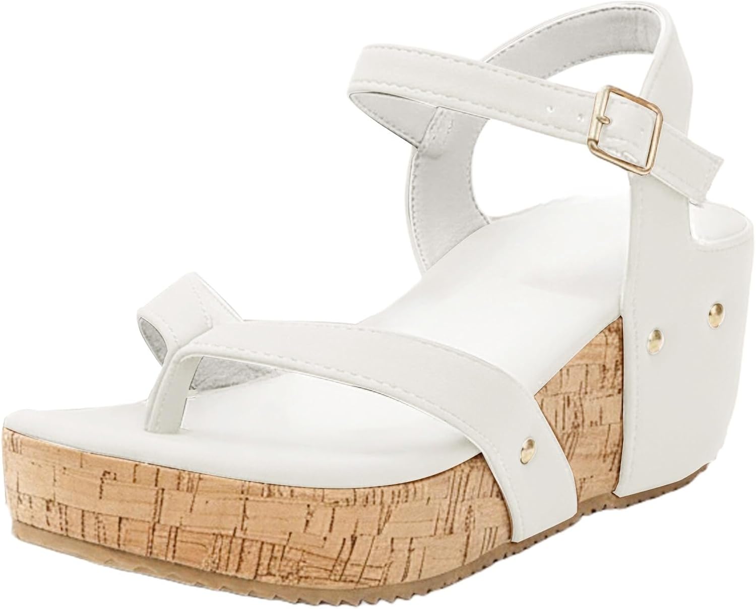 

Женские босоножки на платформе с открытым носком, летние туфли с регулируемым ремешком на щиколотке, винтажные повседневные босоножки с открытым носком, удобные женские летние римские сандалии, модные туфли с открытой пяткой Toumov, белый