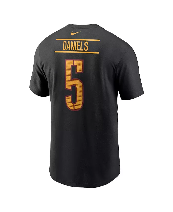 Мужская футболка Jayden Daniels Washington Commanders с именем и номером игрока NFL Draft 2024, черная Nike — фото 2