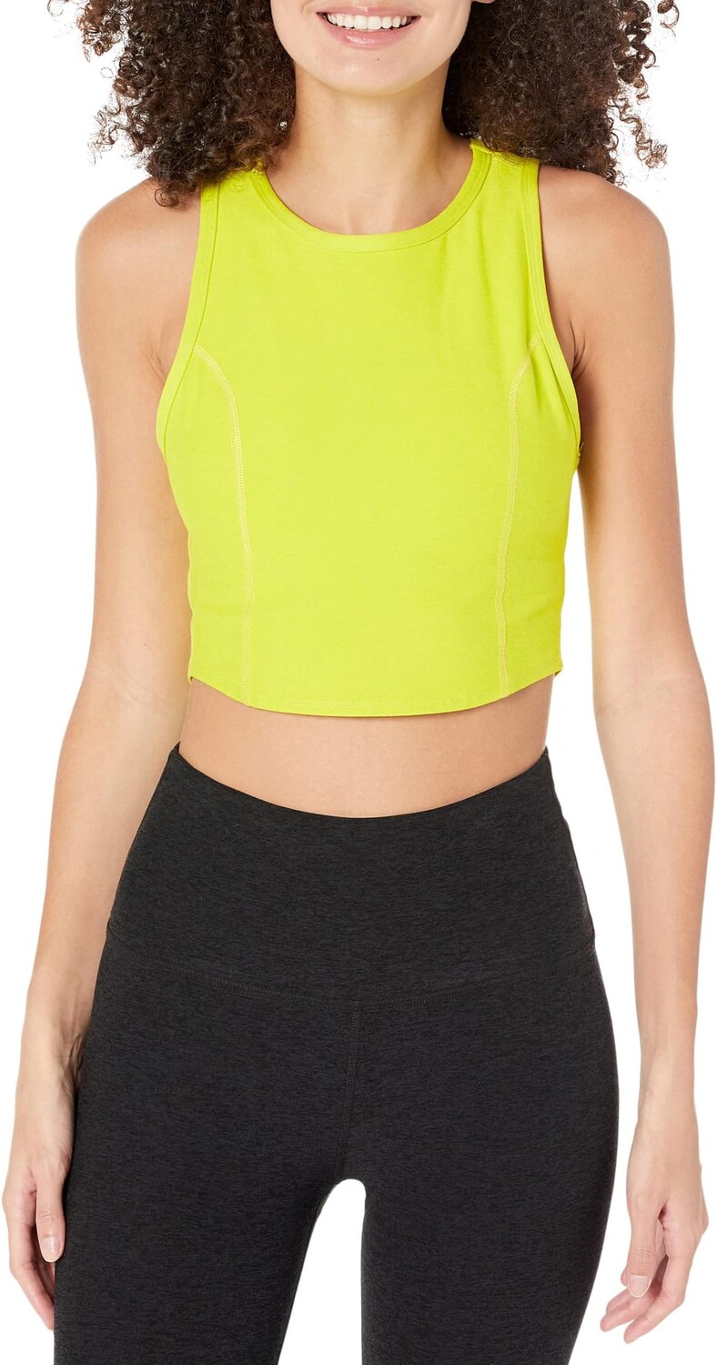 

Топ Beyond Yoga Spacedye Motivate Cropped Tank, цвет True Chartreuse Heather
