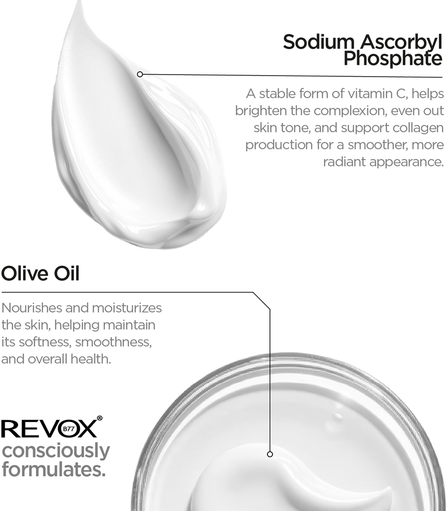 Крем для лица SPF REVOX B77 Просто витамин С % суспензия, осветляющий увлажняющий и шеи — фото 3