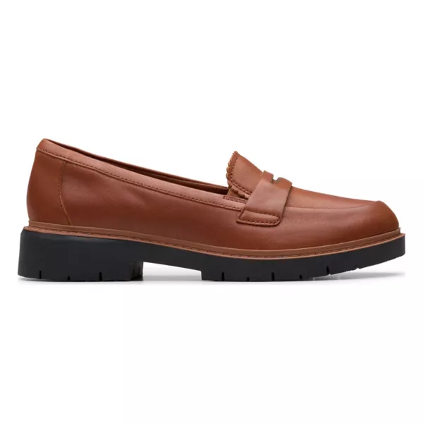 Вестлинн светящиеся женские кожаные лоферы на массивной подошве Clarks, цвет tan leather — фото 2