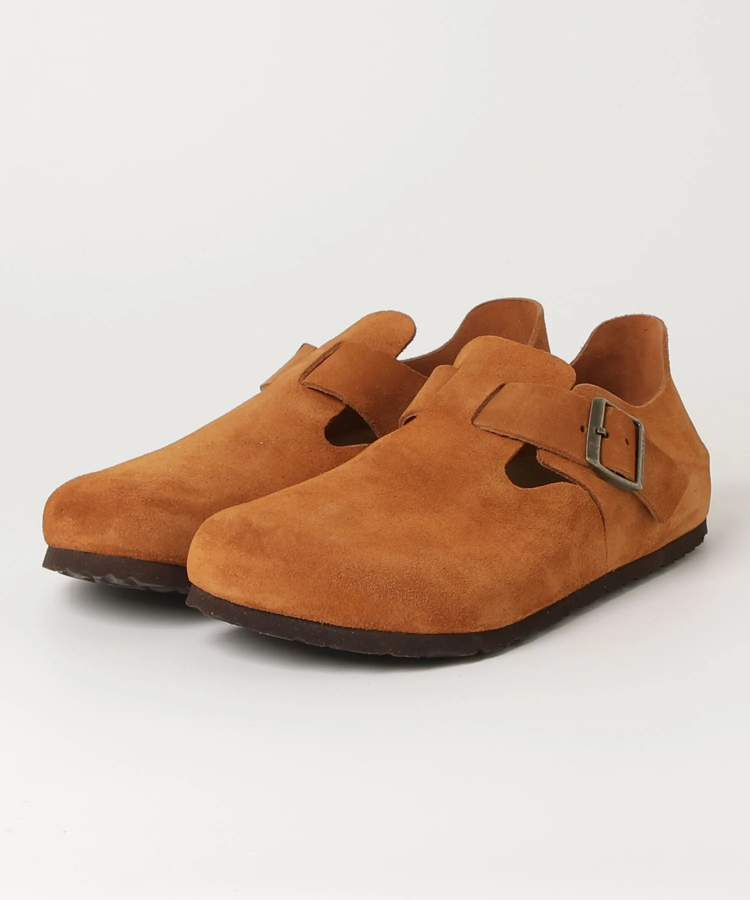 Унисекс замшевые слипоны Birkenstock London светло-коричневые