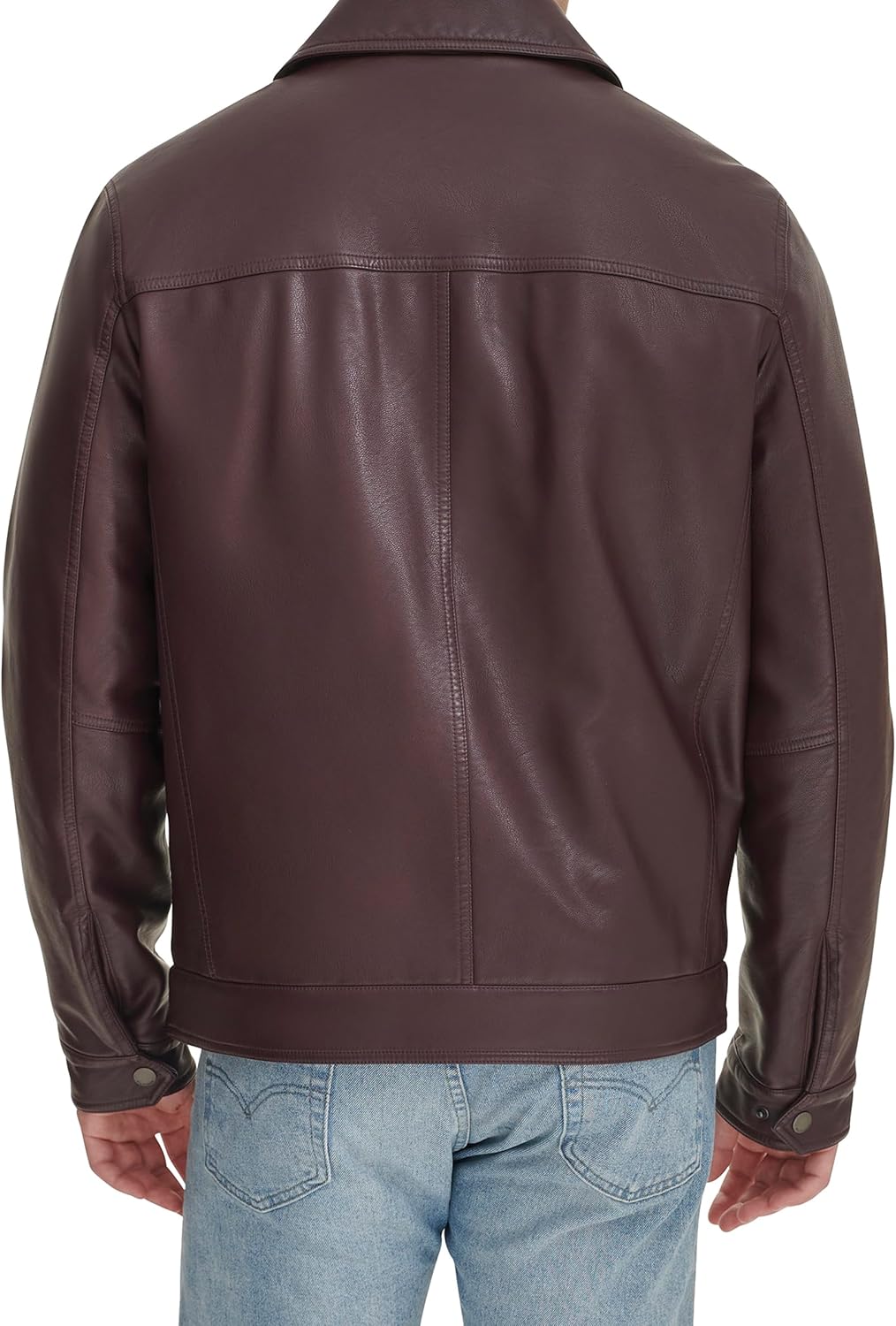 Мужская классическая куртка из искусственной кожи Tommy Hilfiger Mens, Burgundy — фото 4