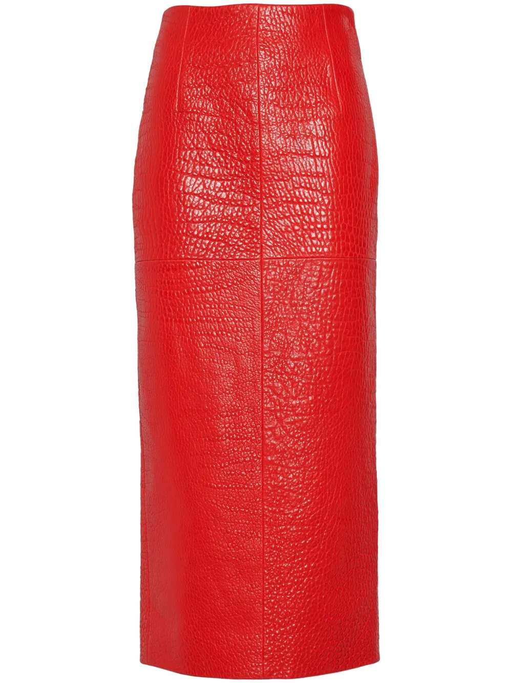 

Юбка миди из кожи наппа Prada, красный