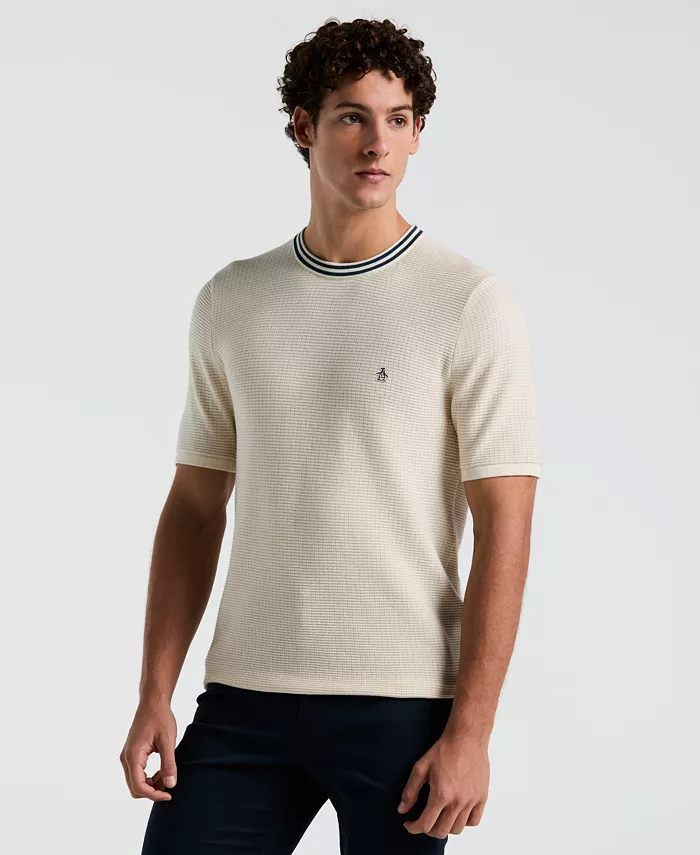 

Мужская футболка с коротким рукавом и логотипом Slim Fit Original Penguin, коричневый/бежевый