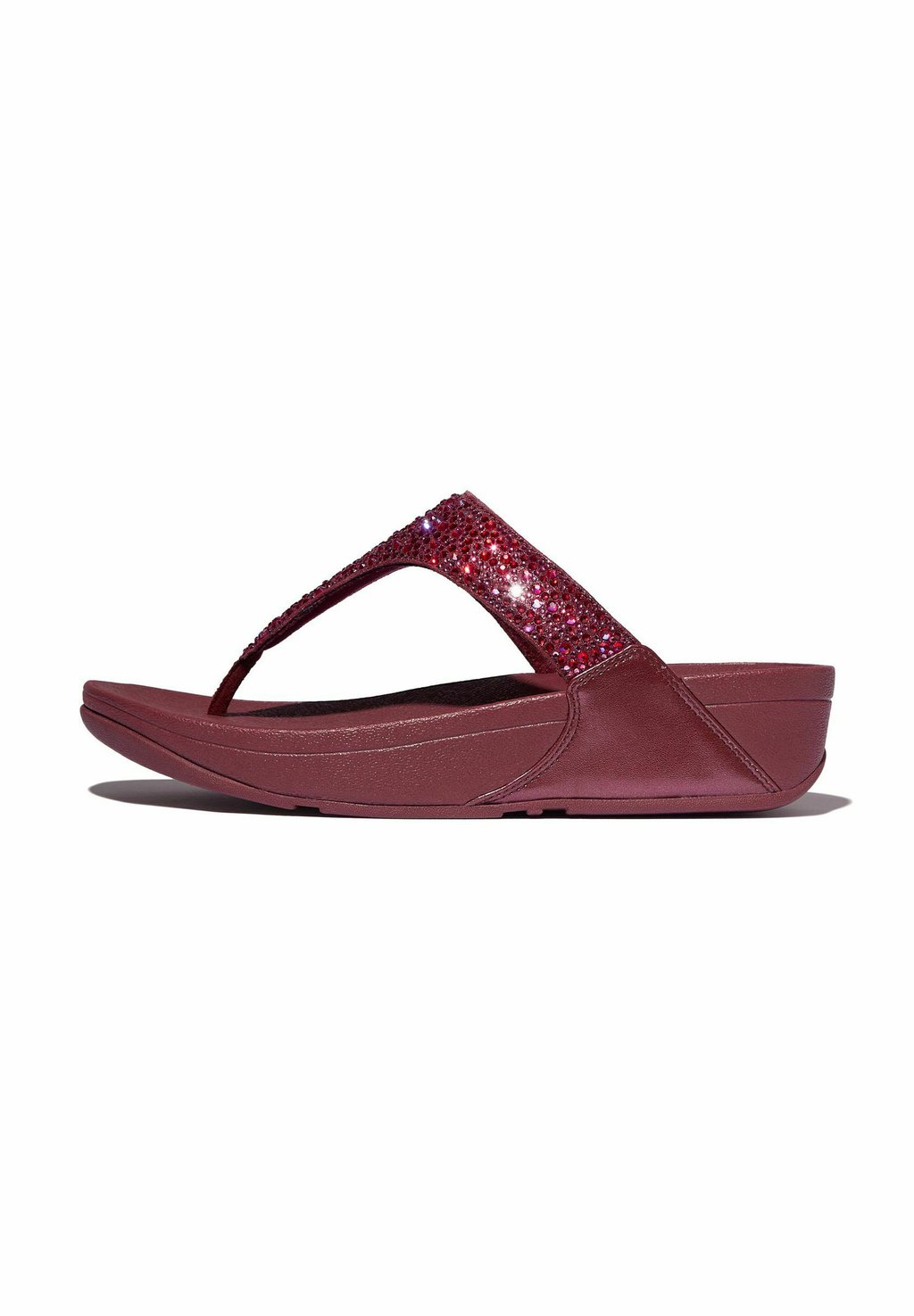 Сандалии с Т-образной застежкой ZEHENTRENNER LULU CRYSTAL-MIX TOE-POST LUXE PLUM - Pool slides FitFlop, темно-красный