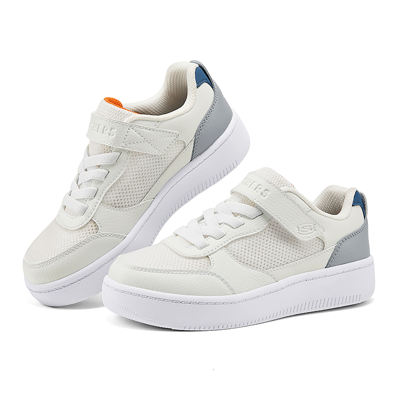 Skechers Kids Скользостойкие, износостойкие, дышащие низкие кеды Canvas White/Multicolor Kids — фото 4