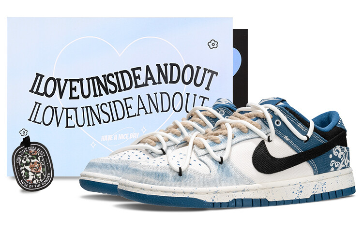 

Кроссовки Nike Dunk Skateboard Shoes Men Low-Top Blue White