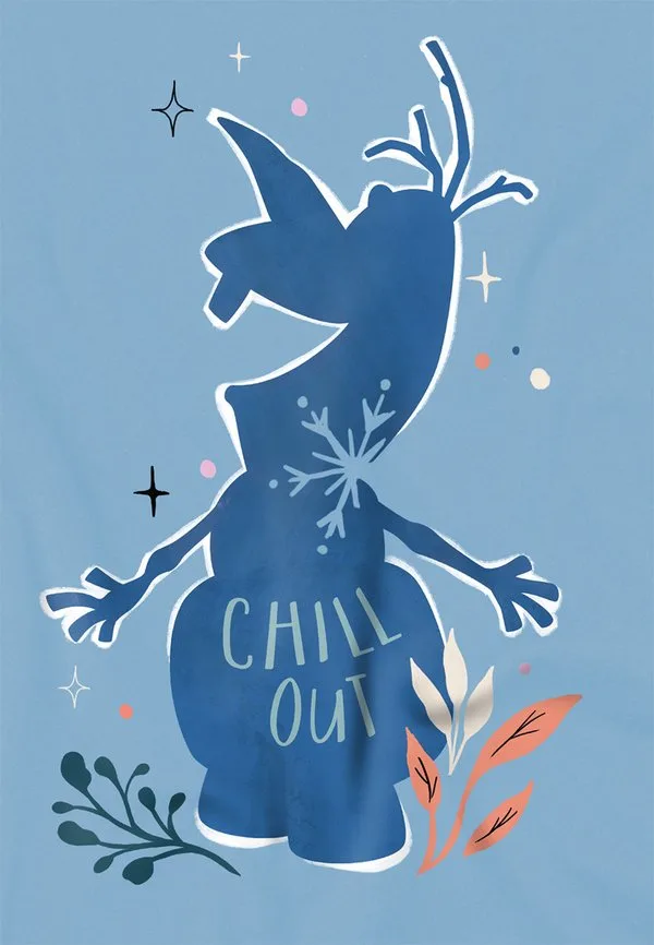 Футболка с принтом силуэта олафа из мультфильма «холодное сердце» Disney, Light Blue — фото 3