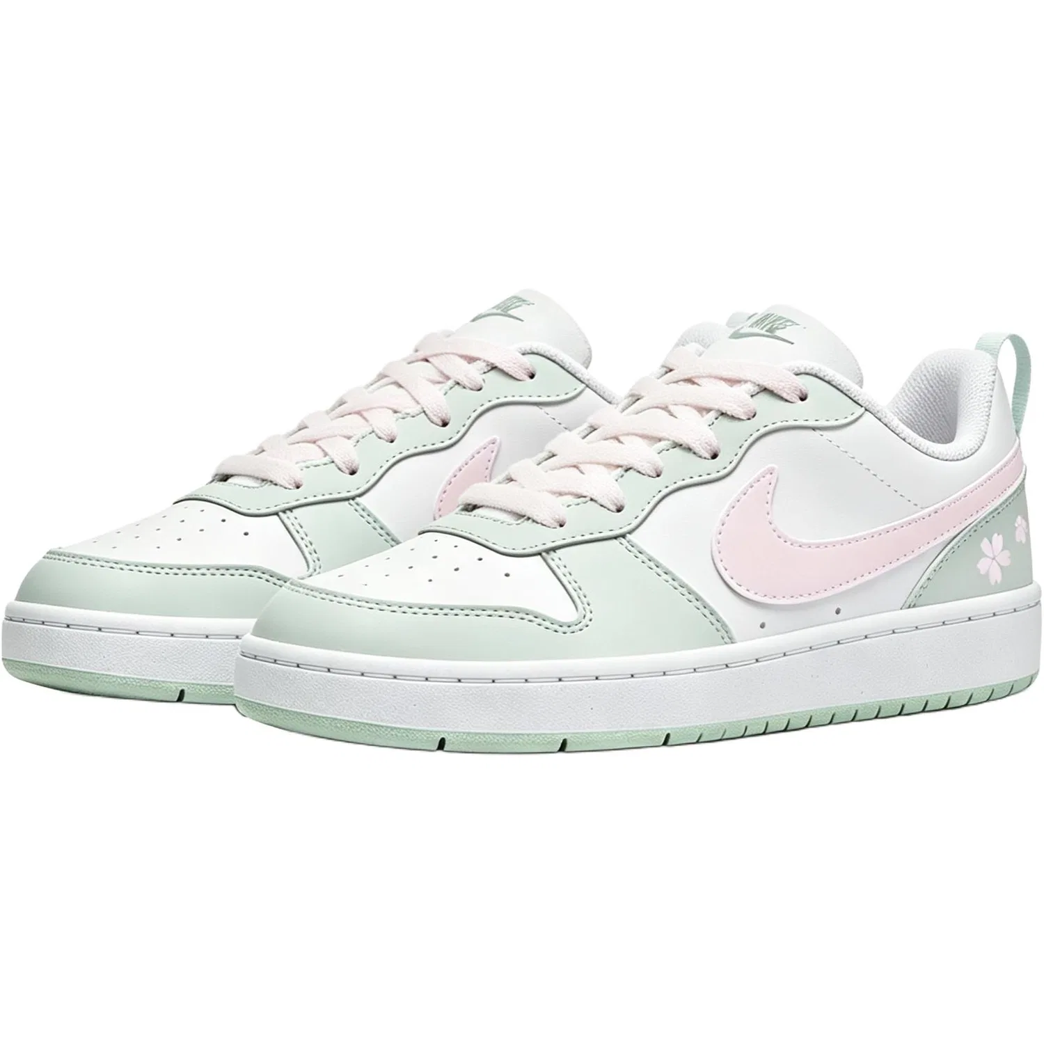Кроссовки для скейтбординга Court Borough Low top Kids' Pink Green Teenagers Nike, White — фото 4