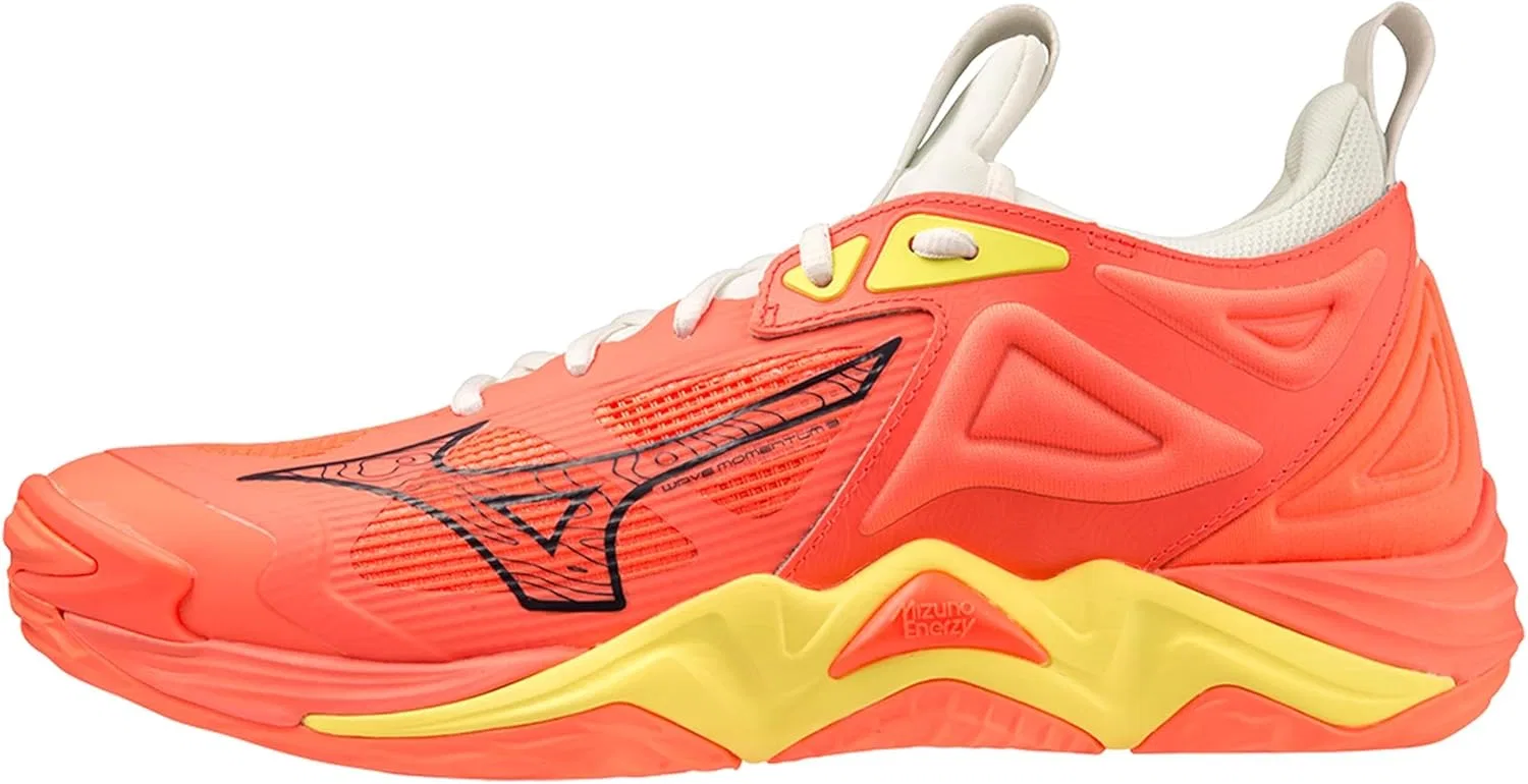 Волейбольные кроссовки Mizuno Wave Momentum 3 унисекс, Neon Flame Black Bolt 2 Neon