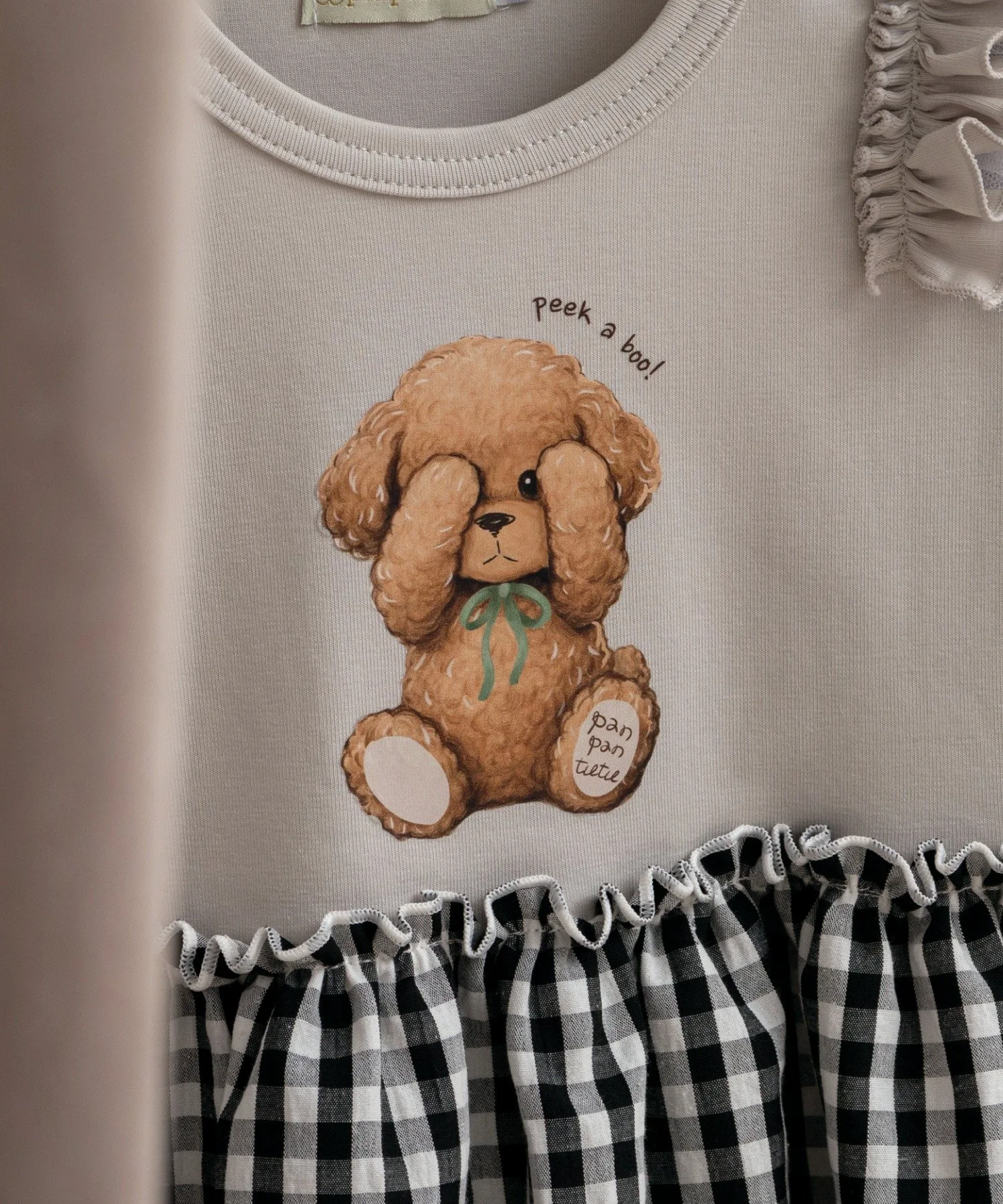Платье Peek a Boo!/Docking (с длинным рукавом) Panpantutu, Poodle/Black Gingham — фото 3