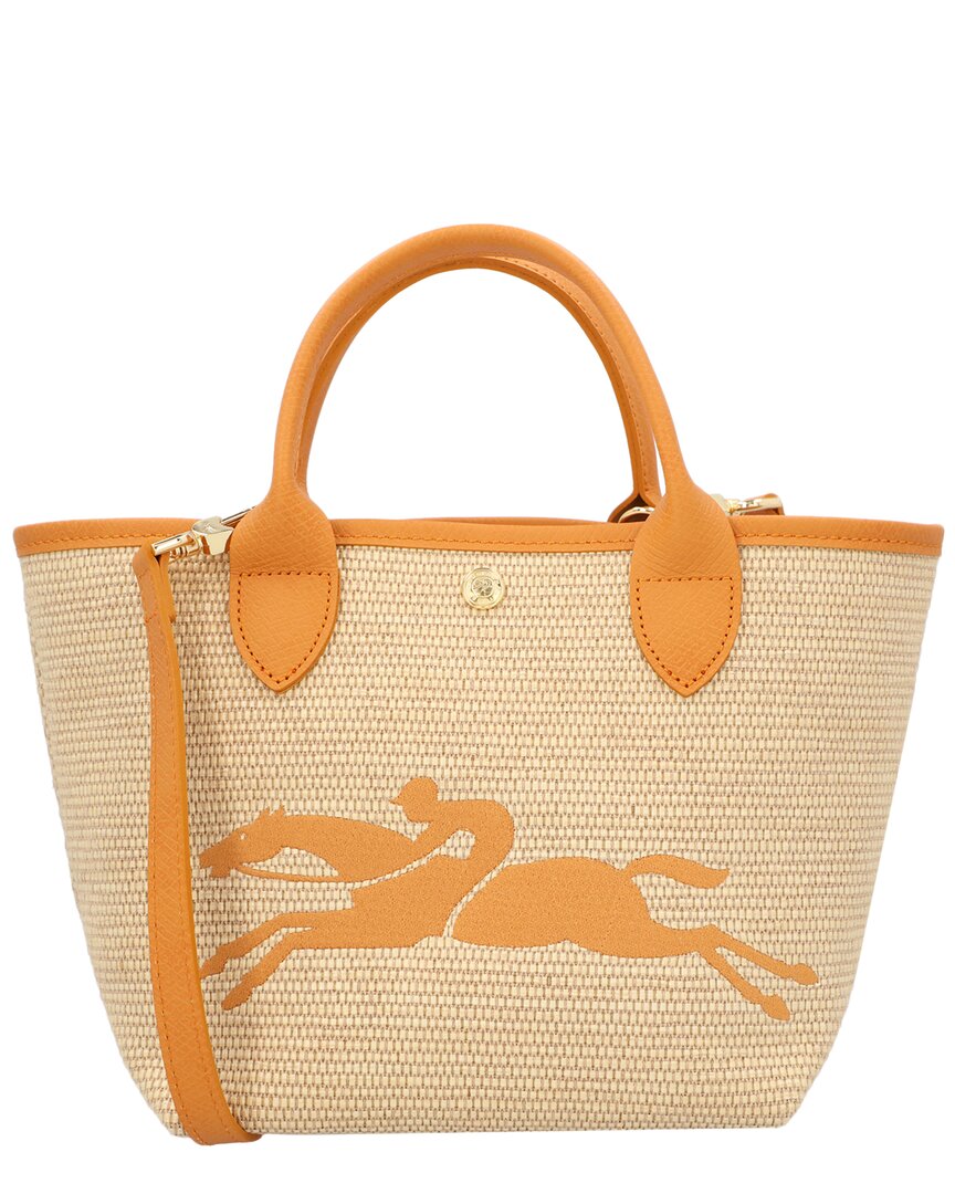 

Сумка-тоут Longchamp Le Panier Pliage Small с ручкой из рафии и ремешком, коричневый