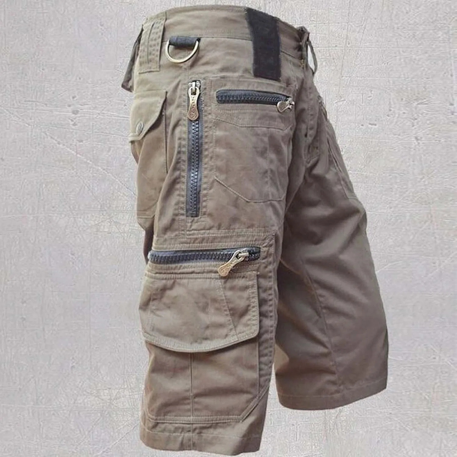 Капри мужские тактические, cargo, Generic, коричневые, Brown #2 — фото 2
