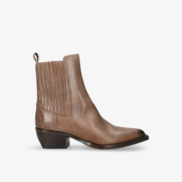 Ботильоны Debbie Beatles из кожи на блочном каблуке Golden Goose, коричневый