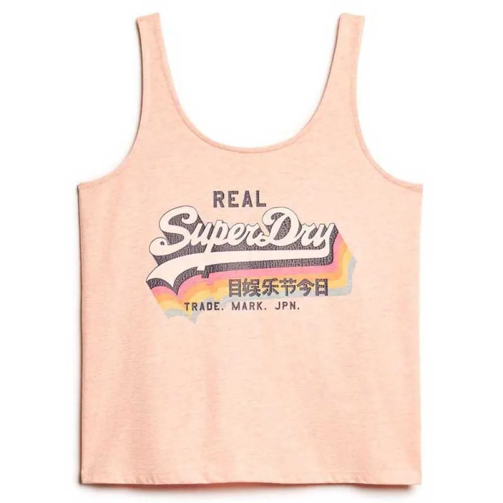 Футболка без рукавов Superdry Vintage Logo, розовый — фото 3