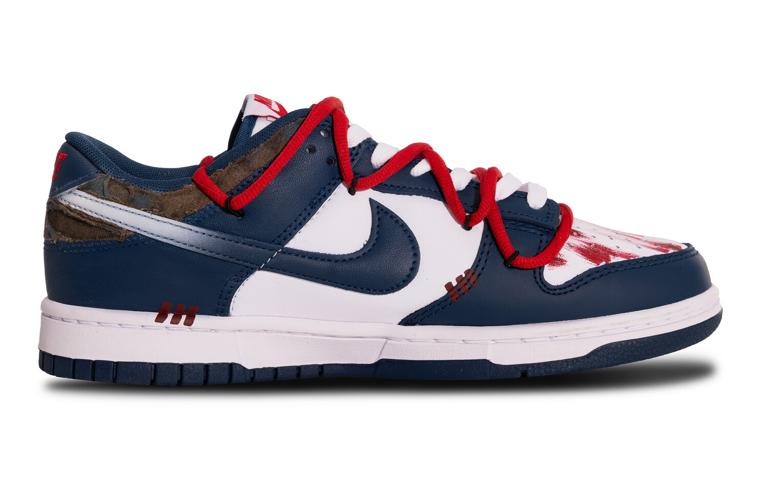 

Кроссовки для скейтбординга Dunk мужские с низким верхом, синий/красный Nike