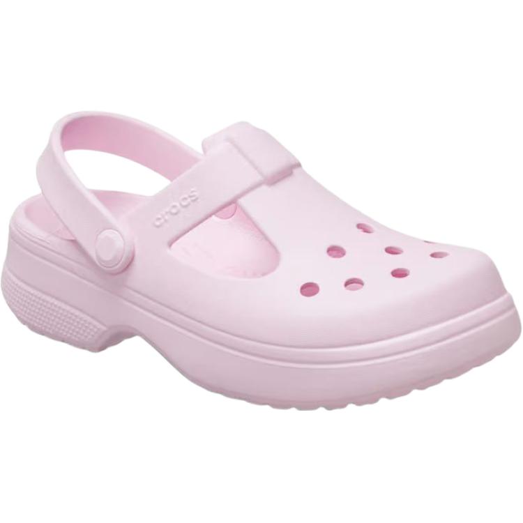 Классические противоскользящие износостойкие низкие детские сандалии Clog Kids' Crocs, розовый — фото 2