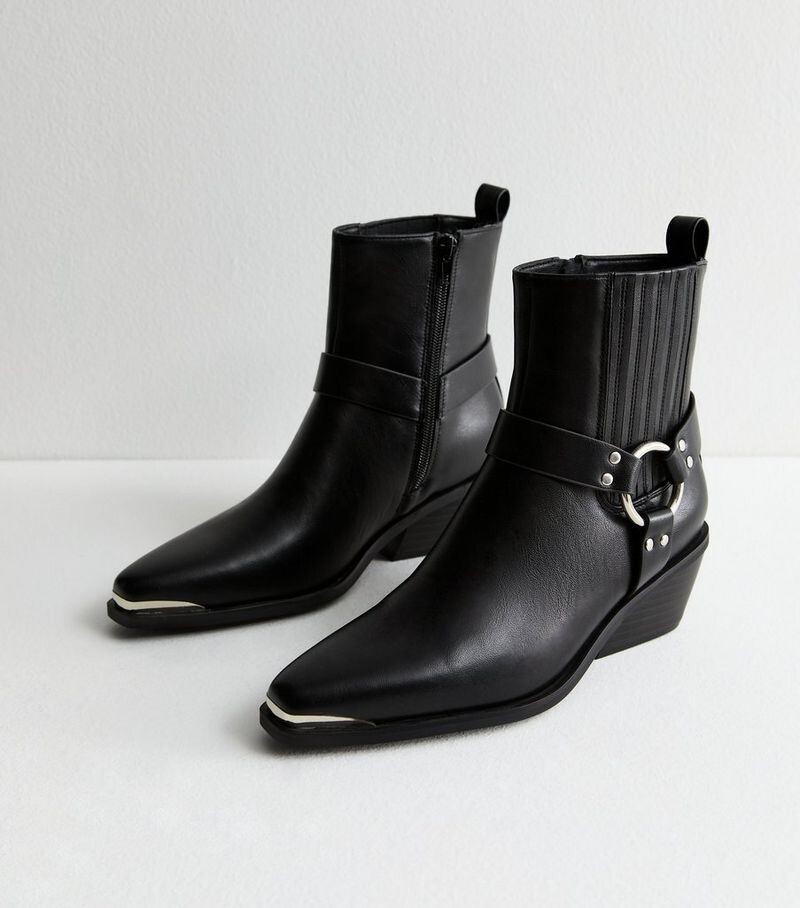 

Черные ботильоны в стиле вестерн New Look, черный
