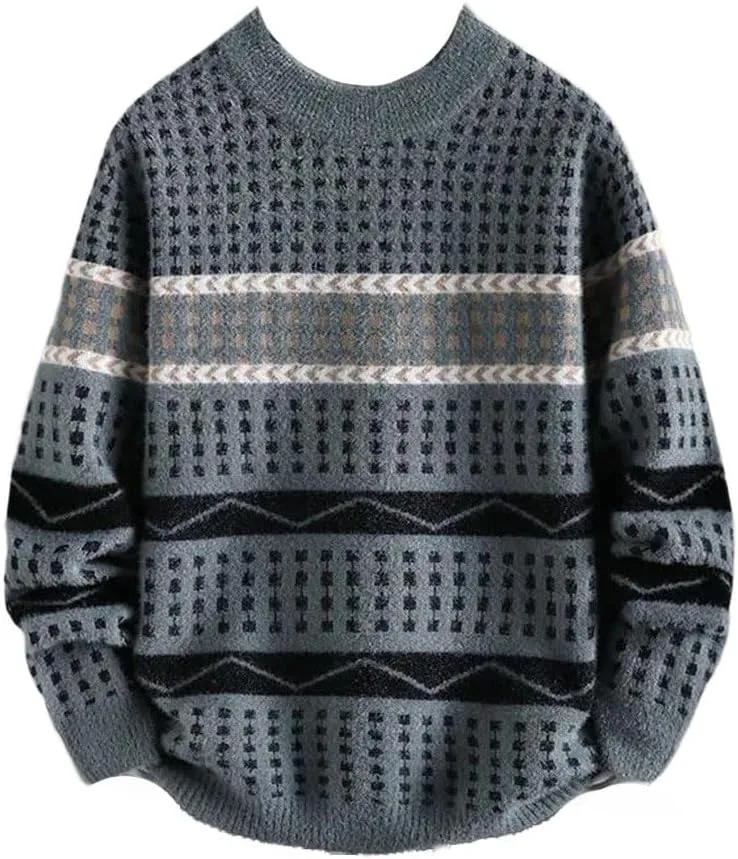 

Мужской свитер с длинным рукавом из шерсти