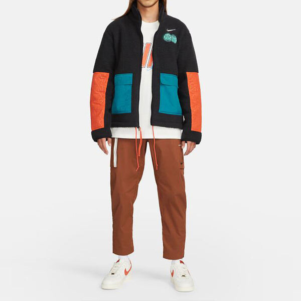 Куртка Nike CNY Chinese New Year's Edition Contrast Color Stitching Loose logo Sports Stand Collar Jacket Black, черный — фото 3