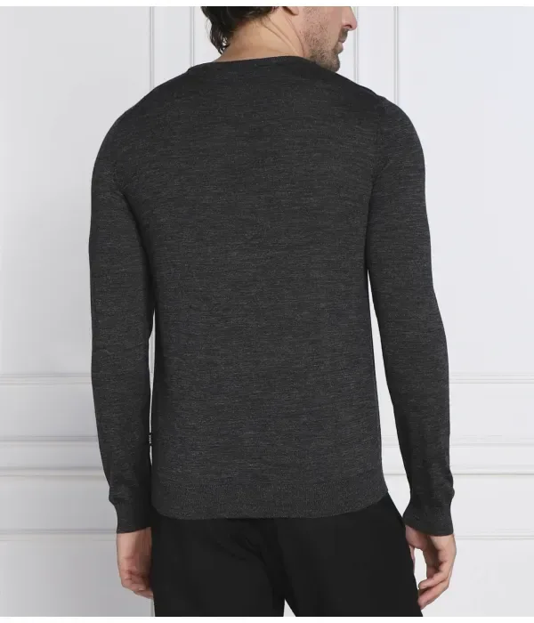 Шерстяной свитер Leno-P slim fit Boss, графитовый — фото 4