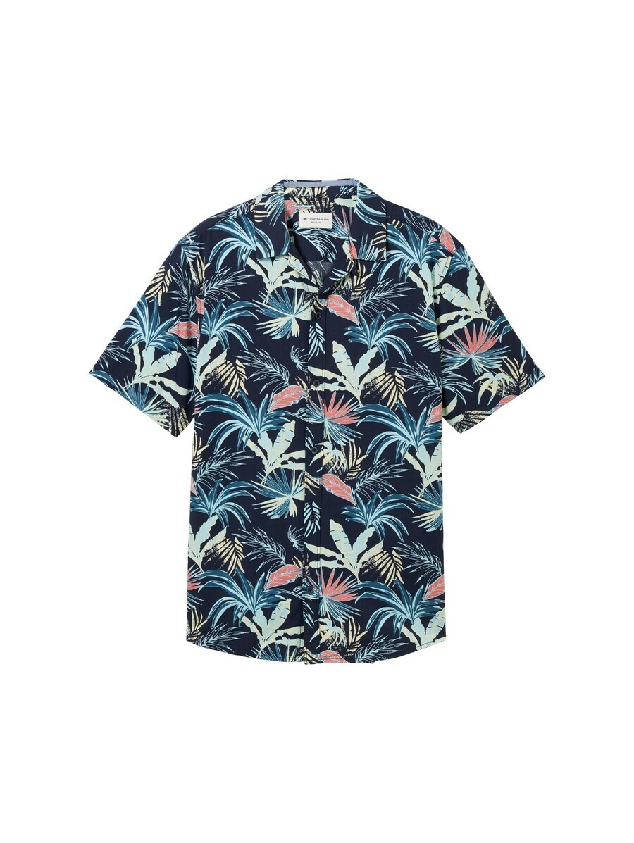 

Рубашка TOM TAILOR Regular fit Button Up, цвет marine blue/Cyan blue/Sky blue