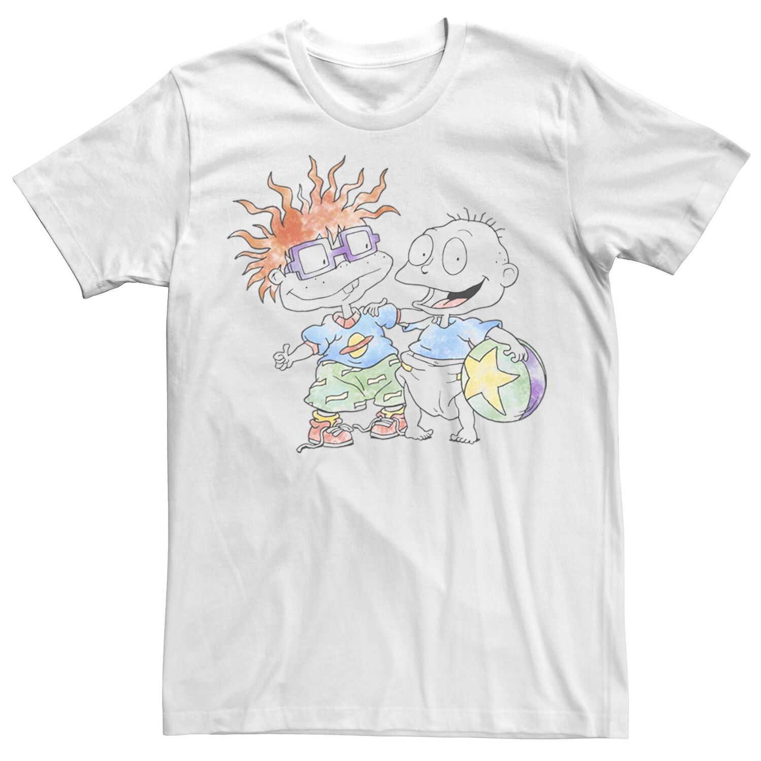 

Мужская футболка Rugrats Tommy Chuckie с акварелью Licensed Character