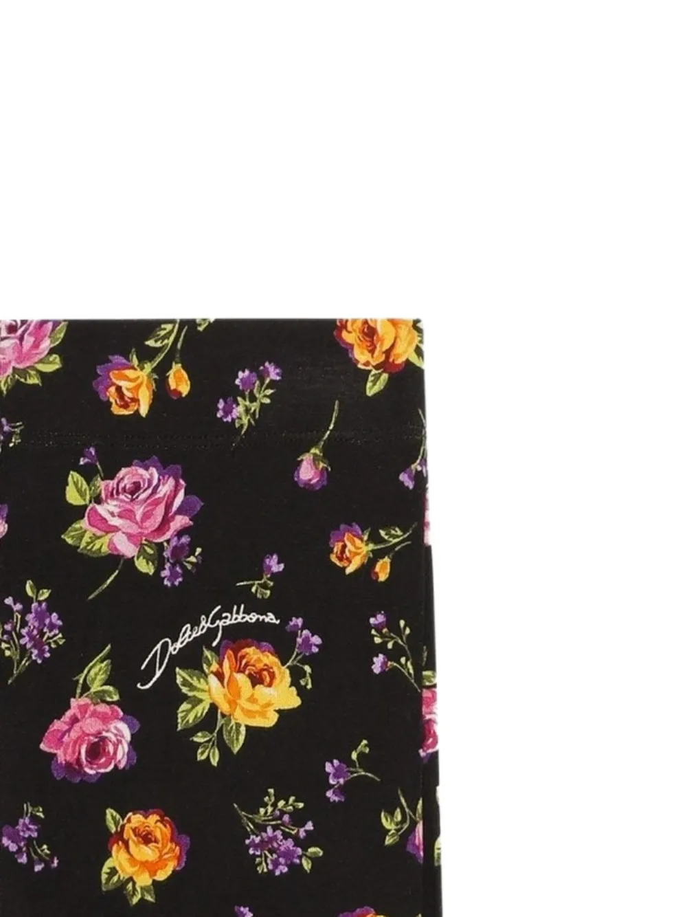 Расклешенные брюки с цветочным принтом Dolce & Gabbana Kids, черный — фото 2